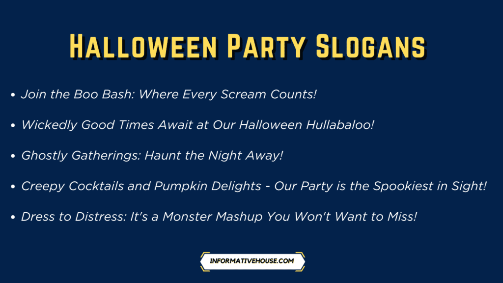top 10 Halloween Party Slogans