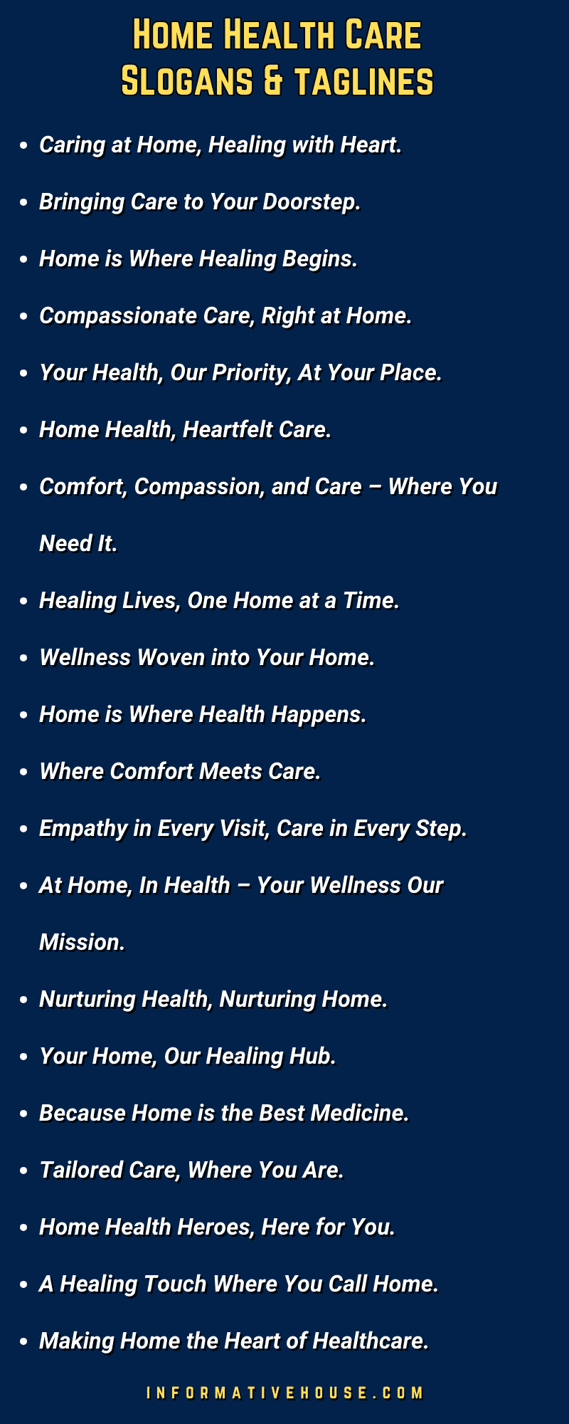 Best Home Health Care Slogans