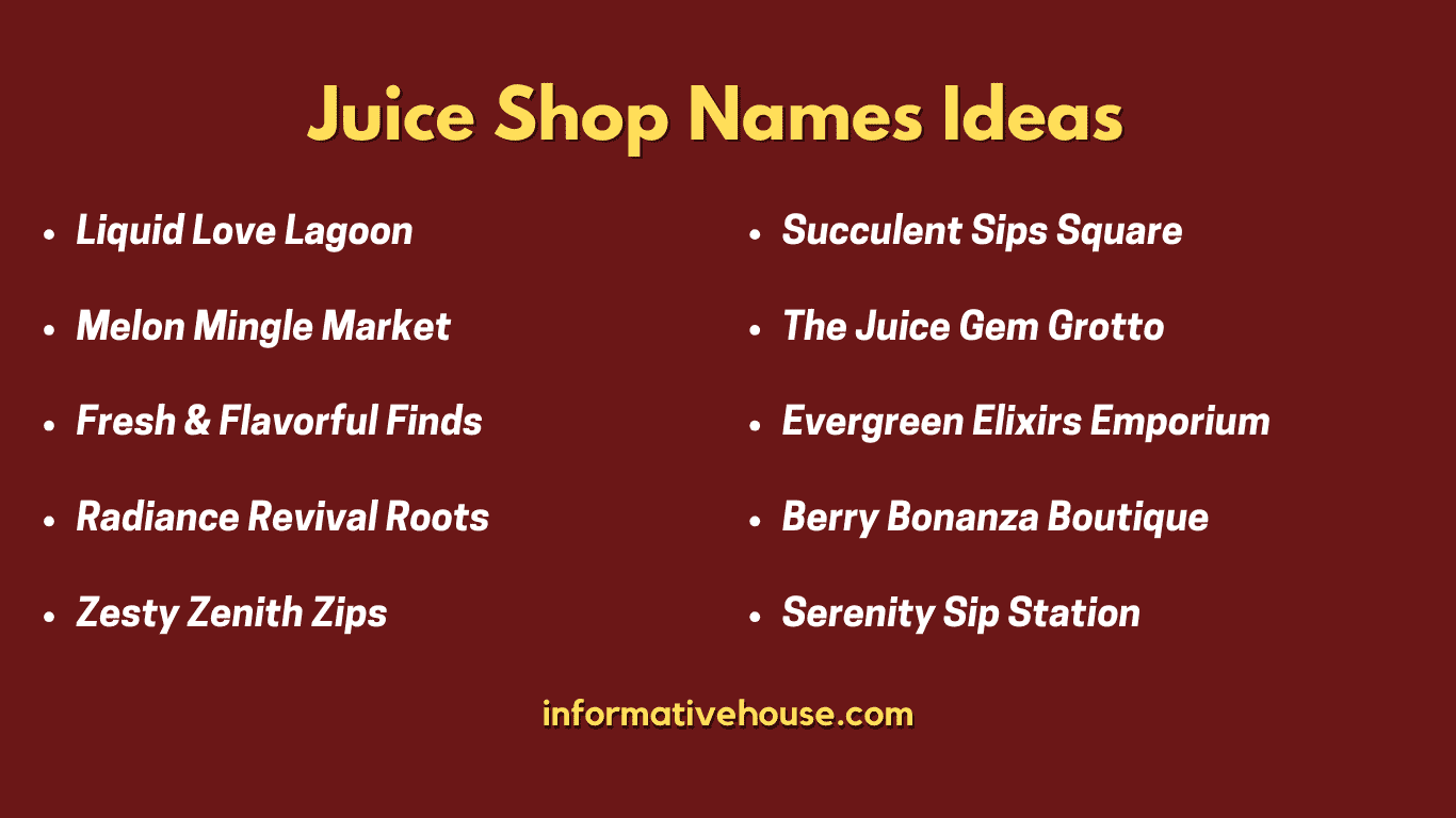 top 10 Juice Shop Names