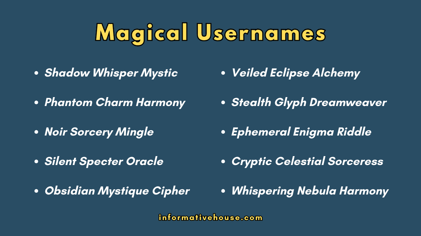 Top 10 Magical Usernames