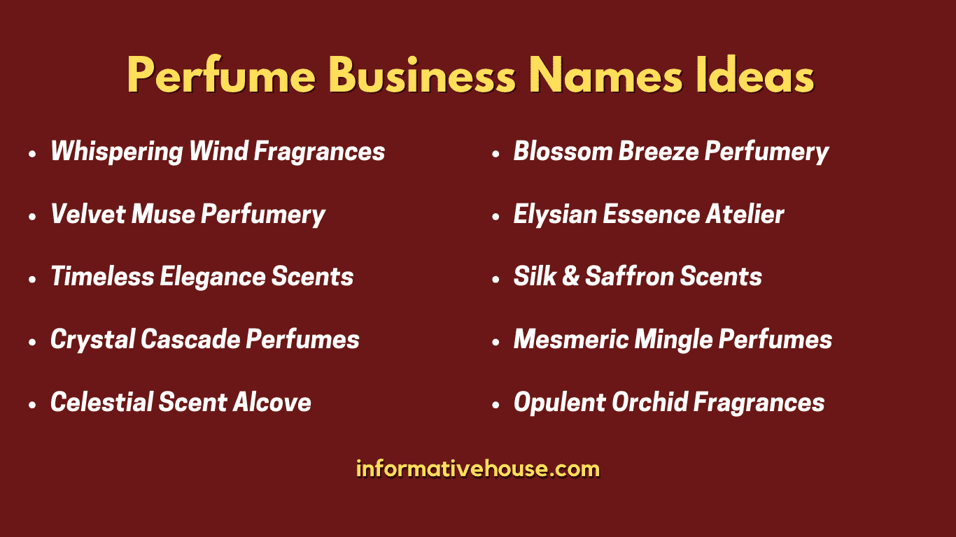 Top 10 Perfume Business Names Ideas