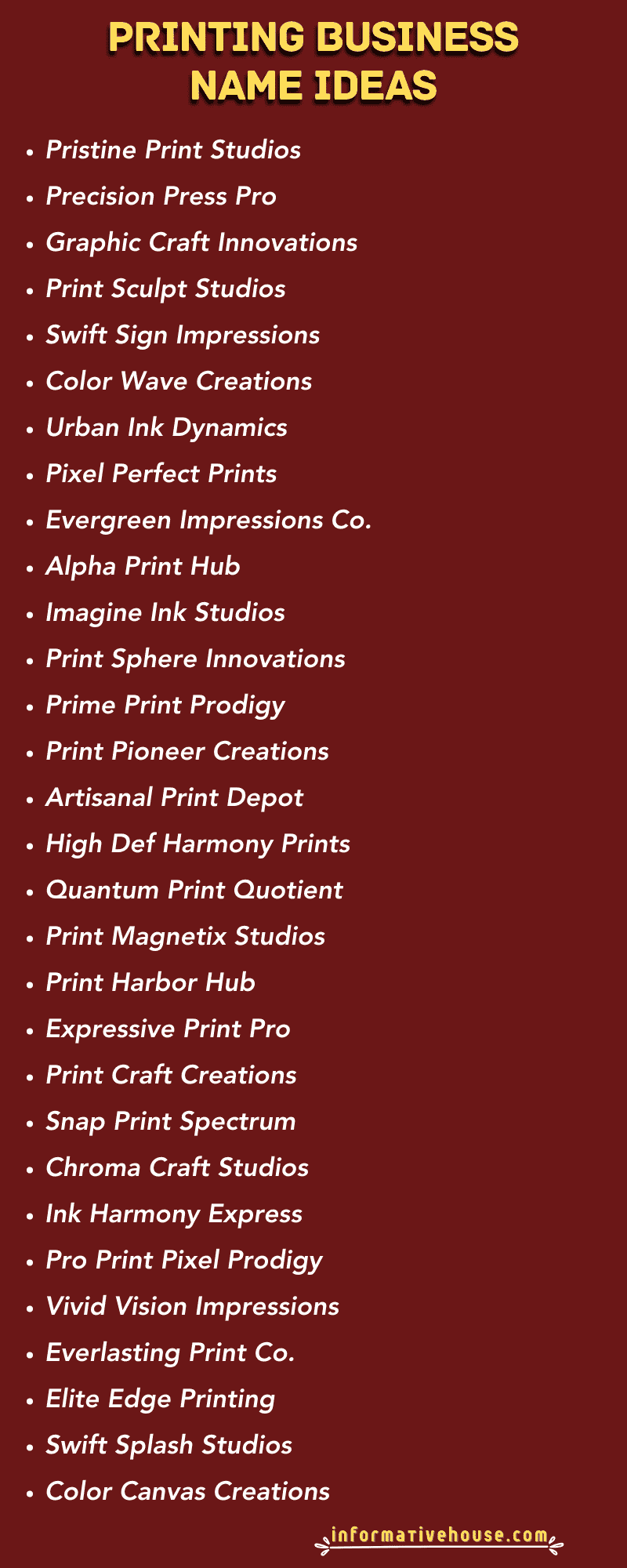 Best Printing Business Name Ideas for startup