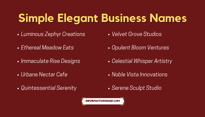 Top 10 Simple Elegant Business Names