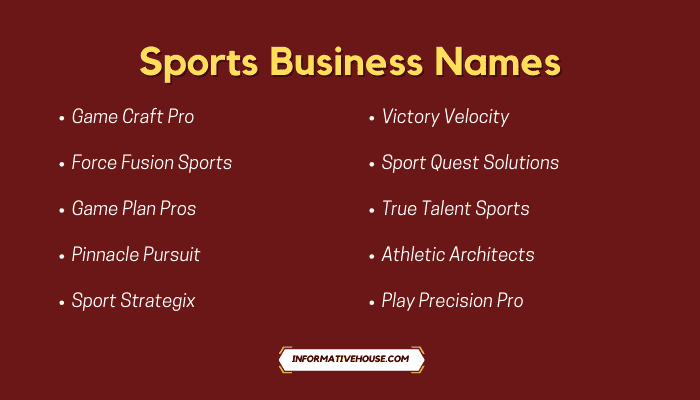 Top 10 Sports Business Names