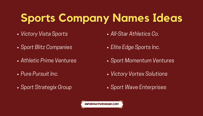Top 10 Sports Company Names Ideas