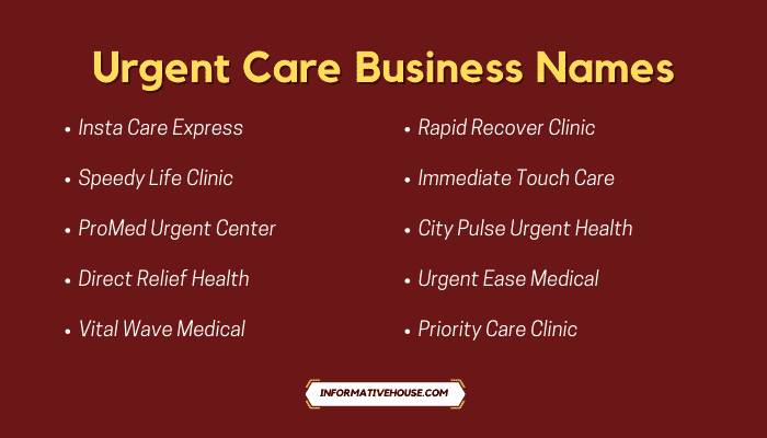 Top 10 Urgent Care Business Names