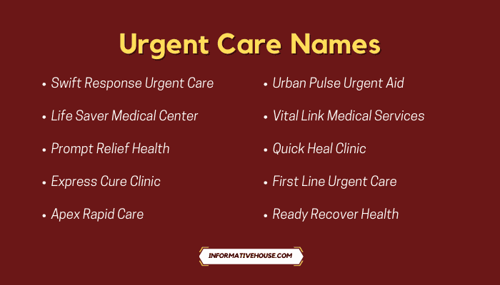 Top 10 Urgent Care Names