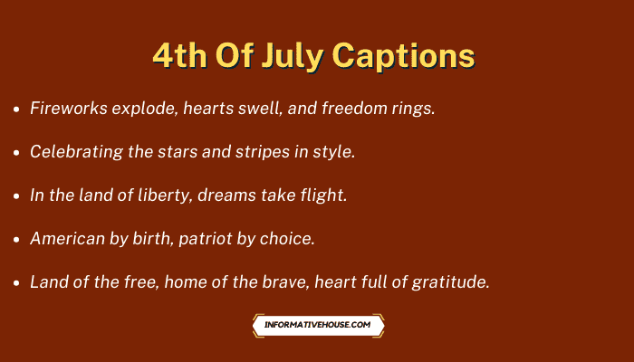 4th Of July Captions