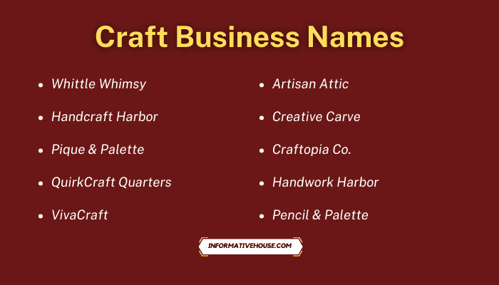 Craft Business Names