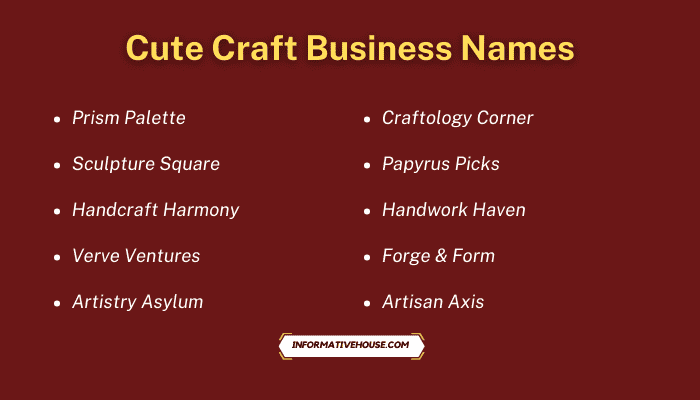 Cute Craft Business Names