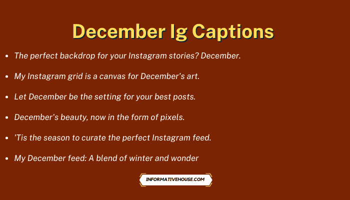 December Ig Captions