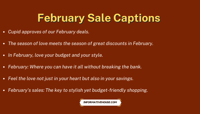 February Sale Captions