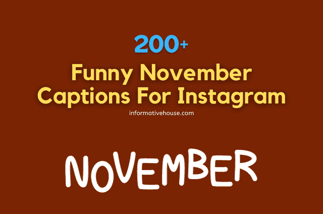 Funny November Captions Ideas