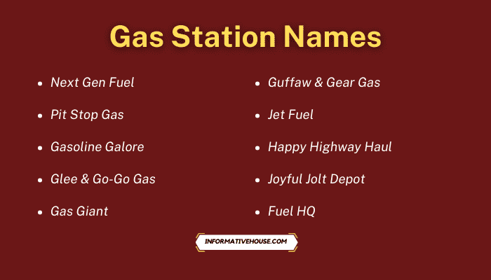 Gas Station Names