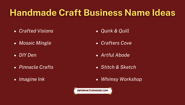 Handmade Craft Business Name Ideas