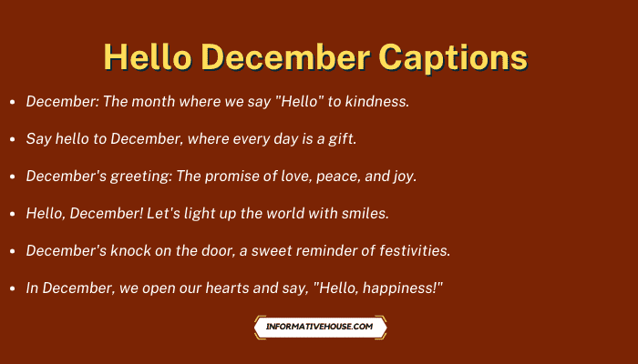 Hello December Captions
