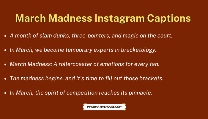 March Madness Instagram Captions