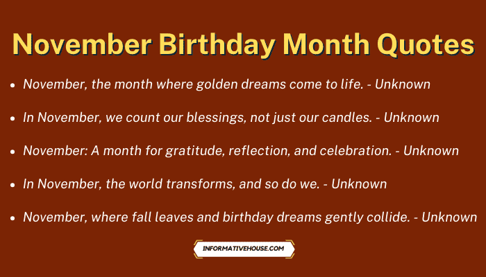 November Birthday Month Quotes