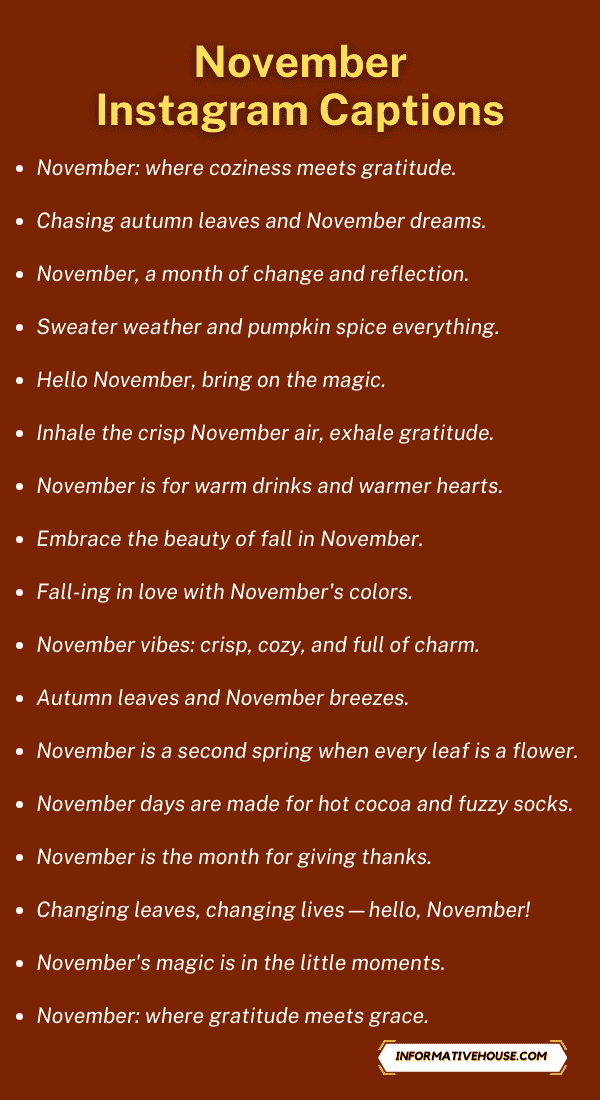 November Instagram Captions