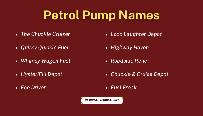 Petrol Pump Names