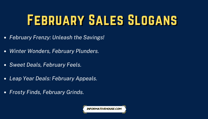 February Sales Slogans