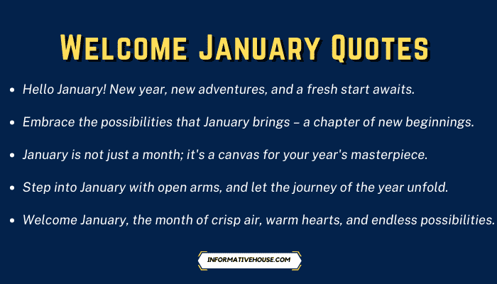 Welcome January Quotes