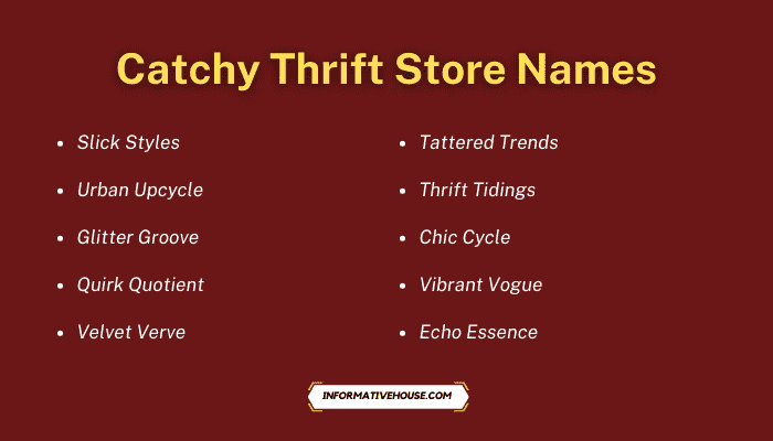Catchy Thrift Store Names