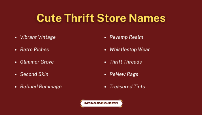 Cute Thrift Store Names