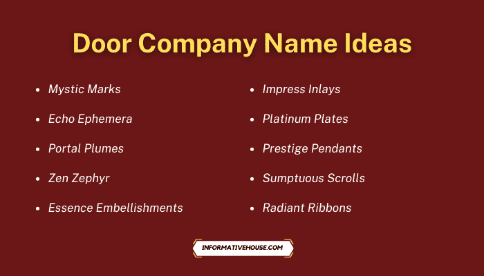 Door Company Name Ideas