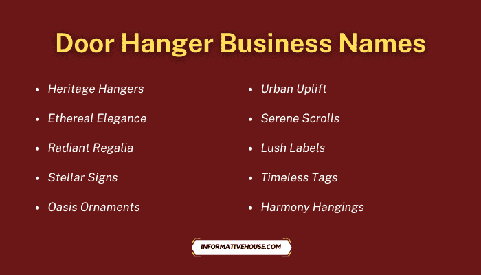 Door Hanger Business Names