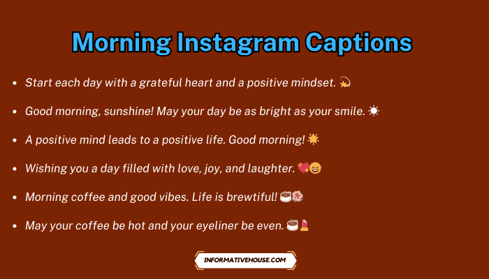 Morning Instagram Captions