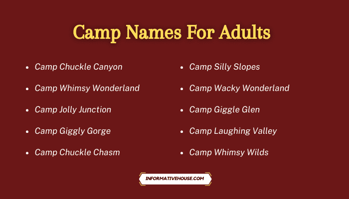 Camp Names For Adults