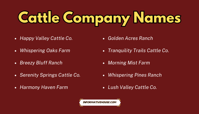 Cattle Company Names