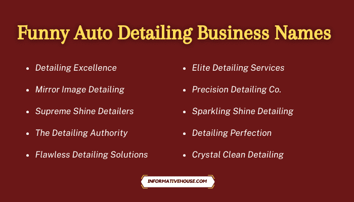 Funny Auto Detailing Business Names