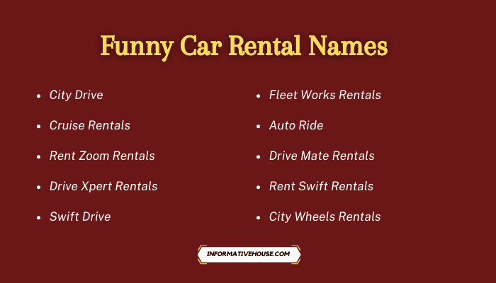 Funny Car Rental Names