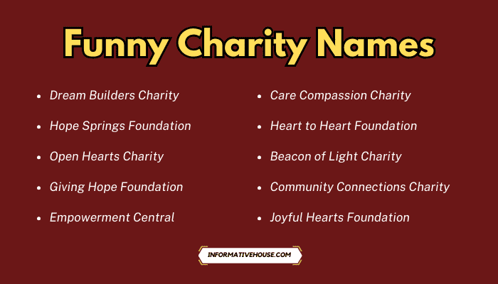 Funny Charity Names