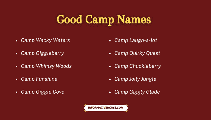 Good Camp Names