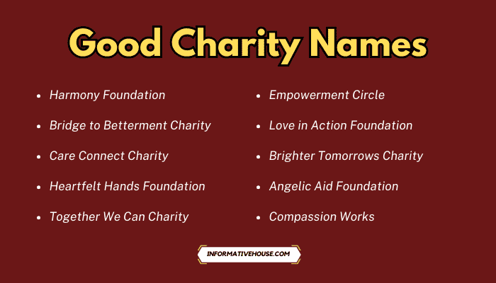 Good Charity Names