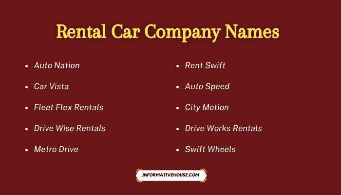Rental Car Company Names