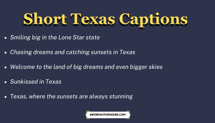 Short Texas Captions