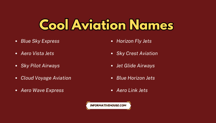 Cool Aviation Names