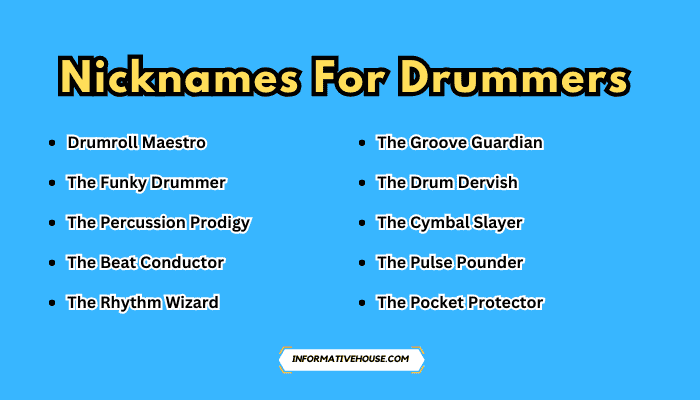 Nicknames For Drummers