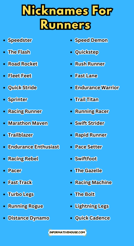 400+ Funny Nicknames For Runners That Everyone Loves Informative House