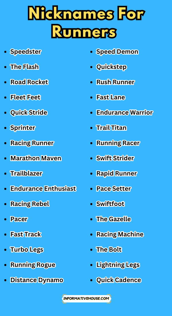 Nicknames For Runners