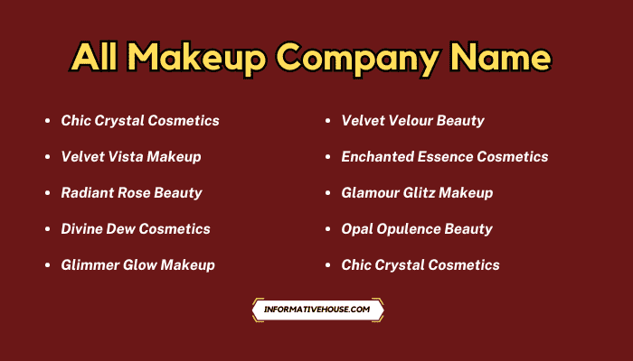 All Makeup Company Name