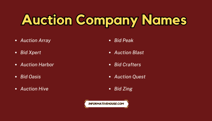 Auction Company Names