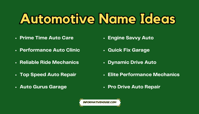 Automotive Name Ideas