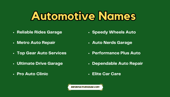 Automotive Names