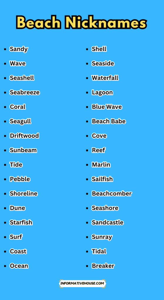 250+ Cute and Funny Beach Nicknames to Try Informative House