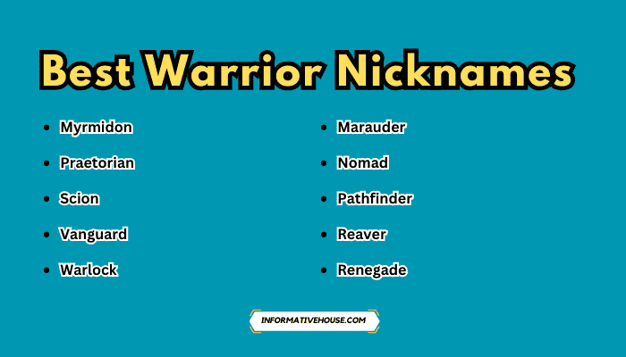 Best Warrior Nicknames
